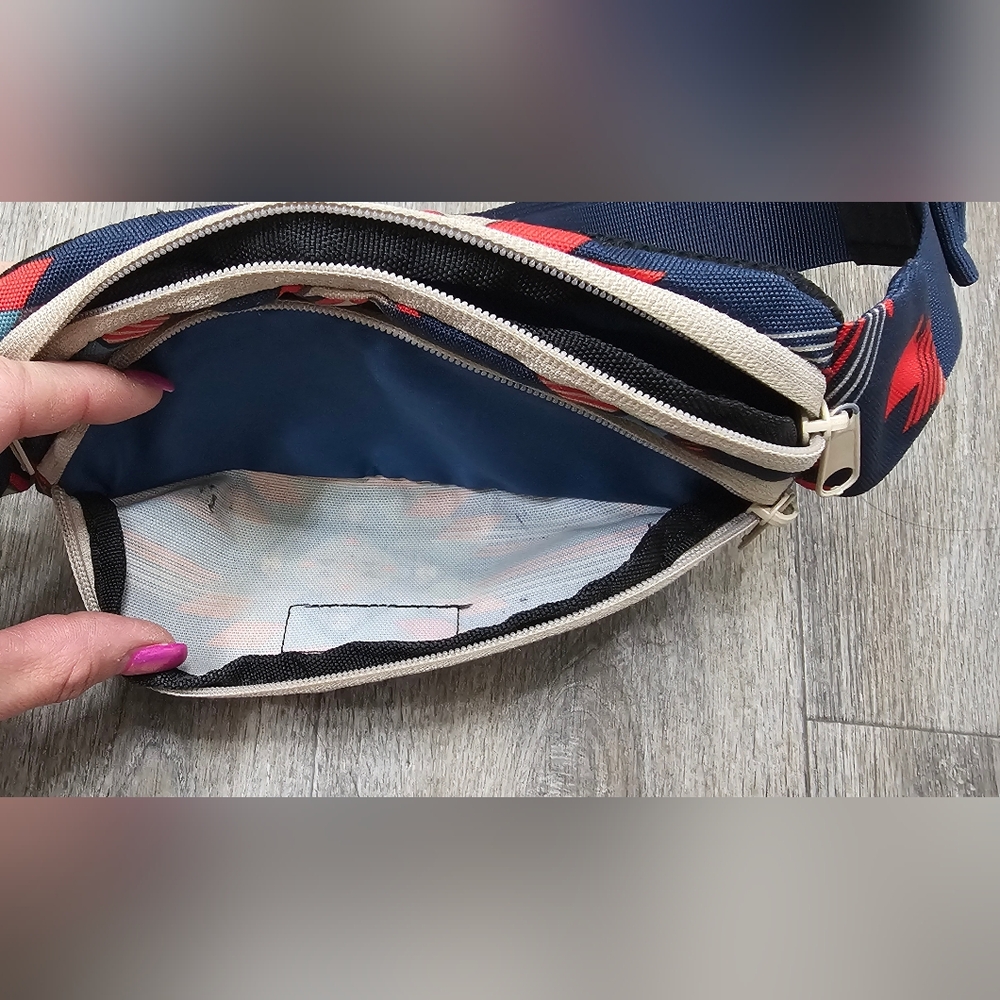 Kavu Tribal Print Belt Bag - Red and Blue - Picture 2 of 4